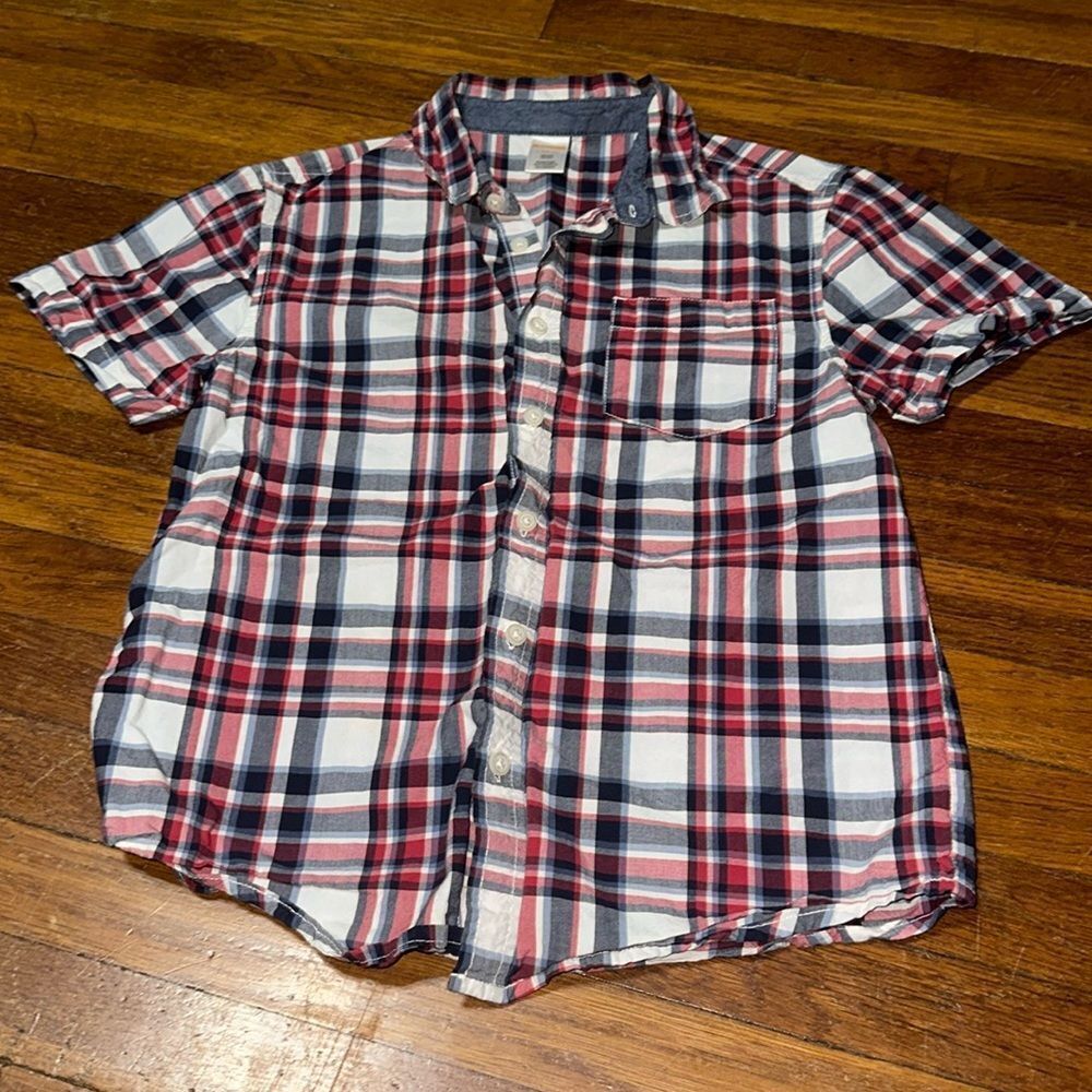 Gymboree Boys Plaid Button Front Shirt, Lg (10/12)